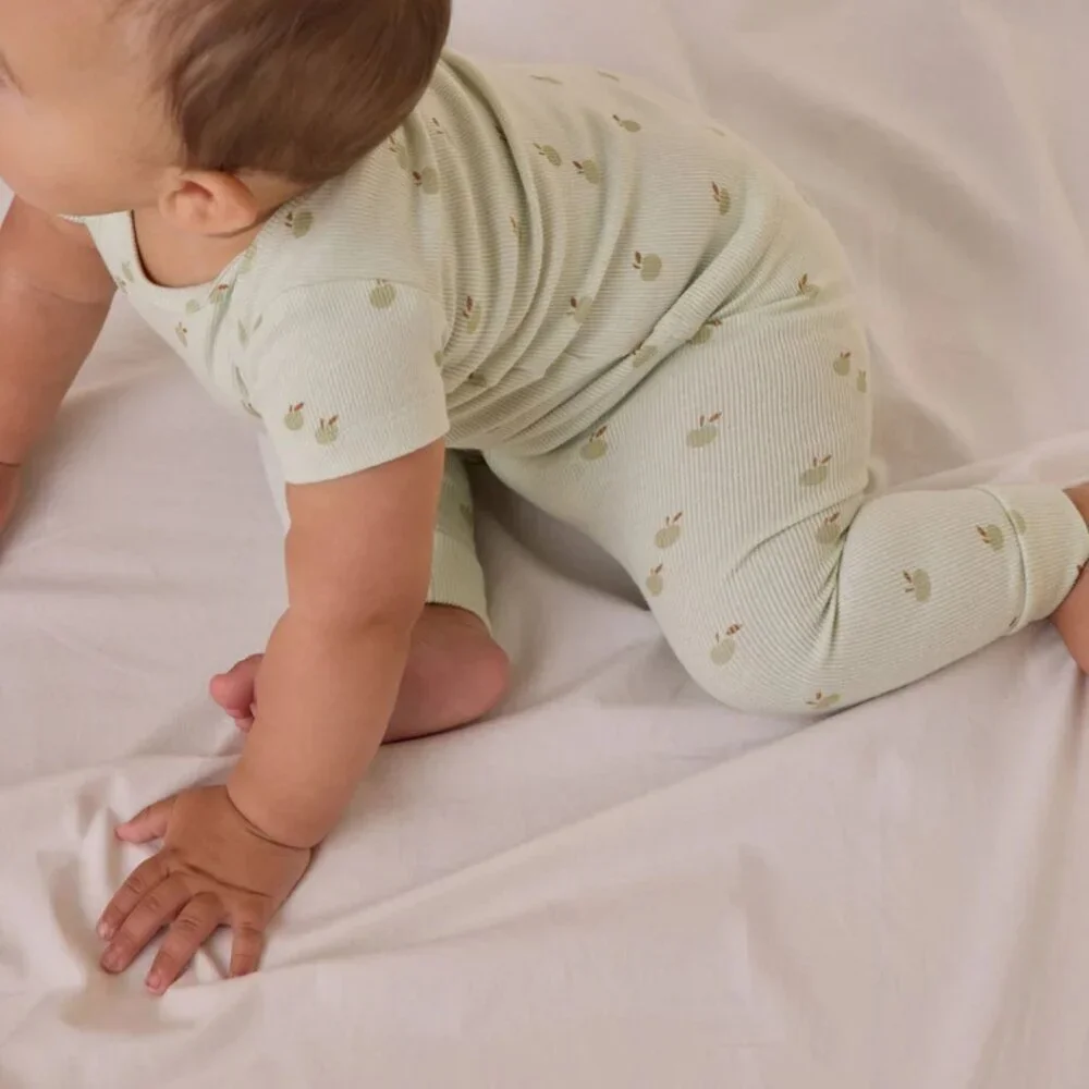 NWT - Quincy Mae Apples ORGANIC Ribbed Set​ - Picture 2 of 2